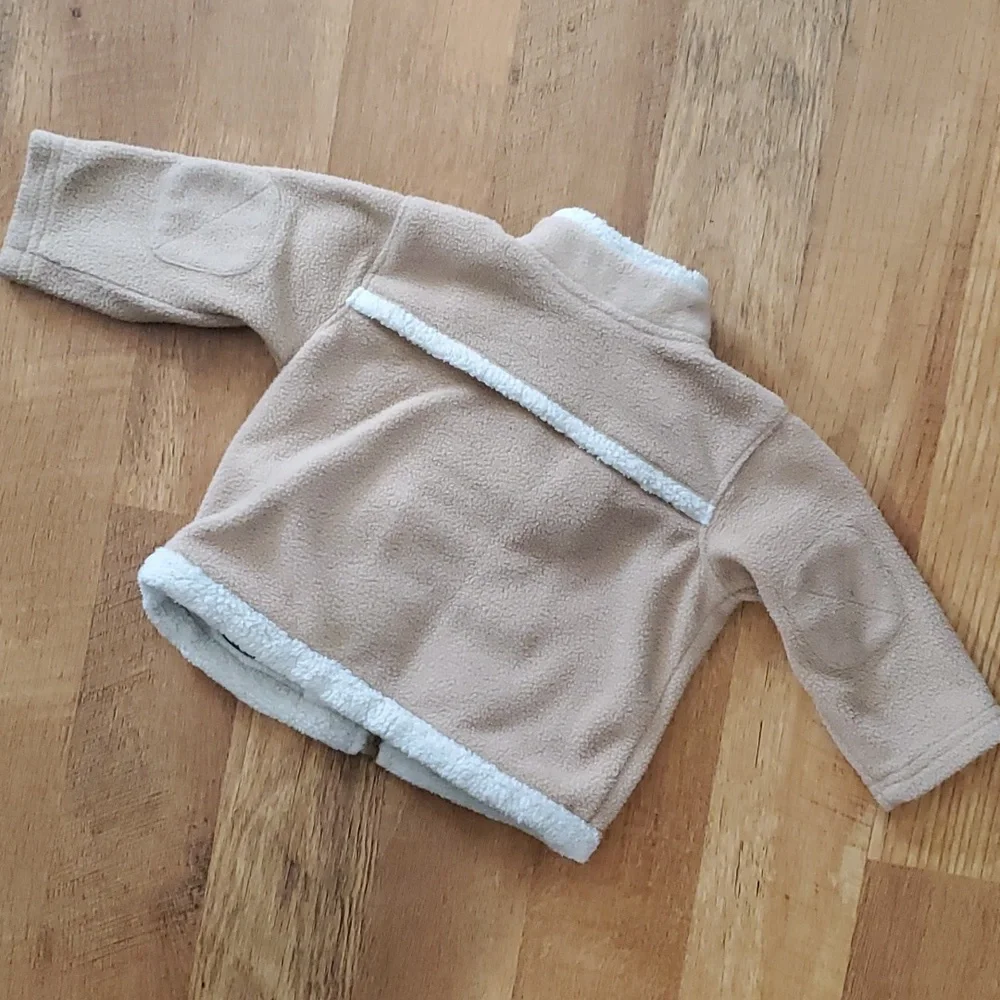Little By‎ Little Boys Woodland Fleece Tan Jacket with Carpenter Jeans 12M